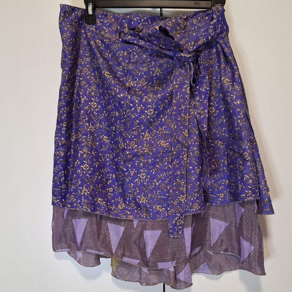Earthbound Upcycled Sari Collection Wrap Skirt
